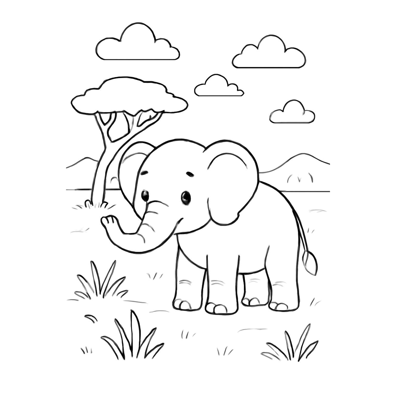 dibuix elefant per pintar