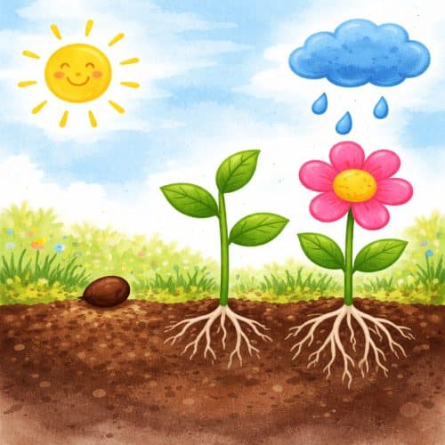 la llavor - Conte sobre com creixen les plantes