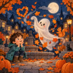En Nil Amb Un Fantasma Amable Entre Fulles De Tardor