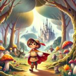 Fearless Peter Walks Through A Magical Forest With A Castle In The Distance