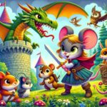 Mireia The Mouse And Her Friends Meet The Golden Dragon Beside A Castle