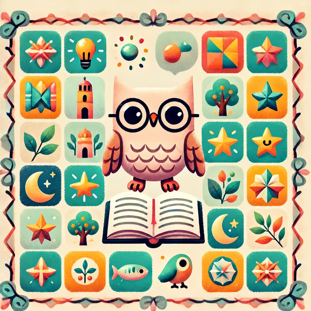 Proverbs for kids with a wise owl and an open book